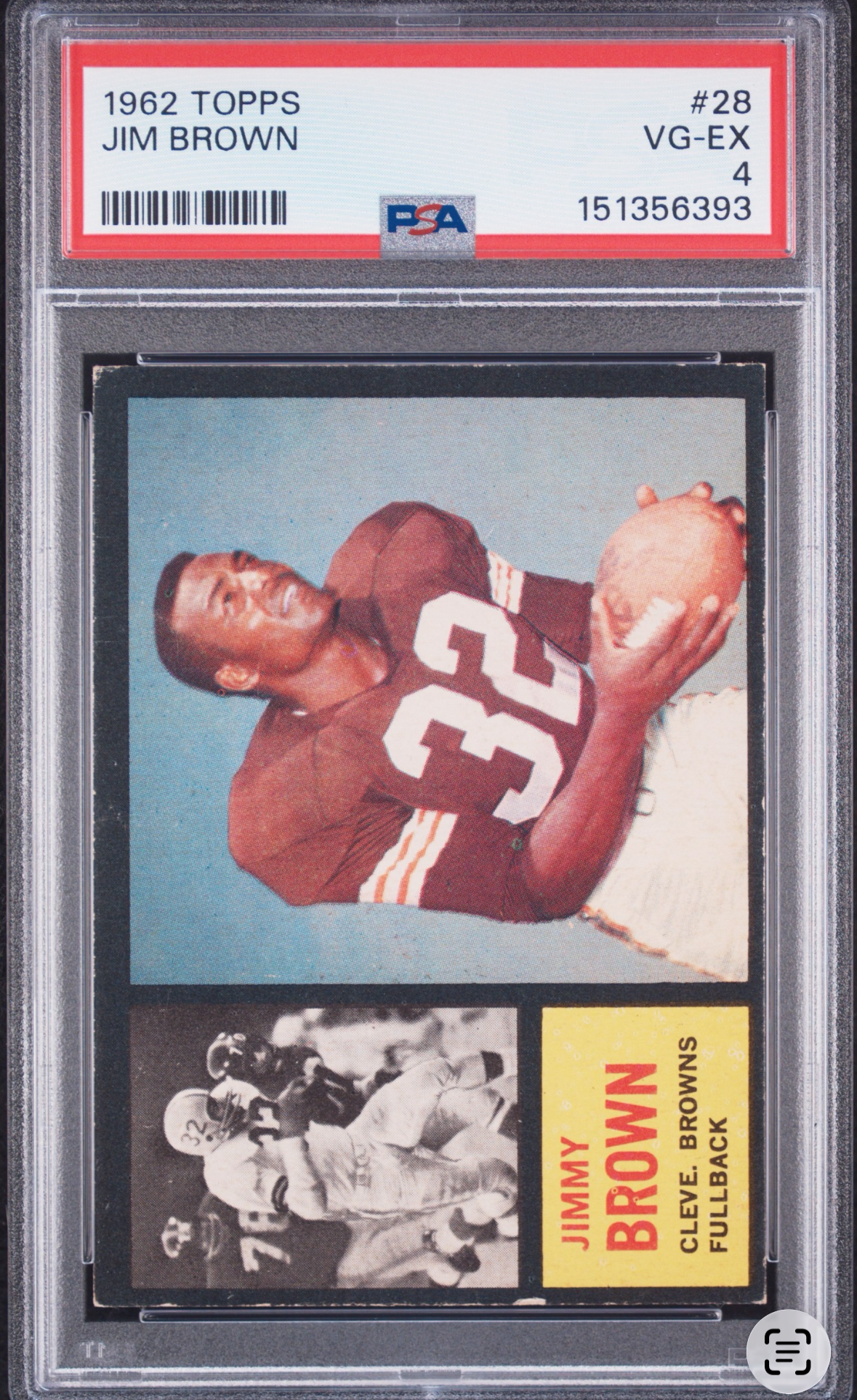 1962 Topps Jim Brown VG-EX PSA 4