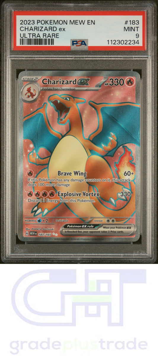 2023 Pokemon Mew En-151 #183 Ultra Rare Charizard Ex PSA 9