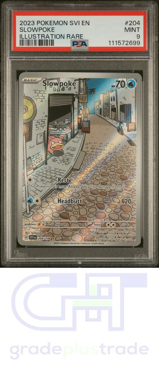 2023 Pokemon Svi En-Scarlet & Violet #204 Illustration Rare Slowpoke PSA 9