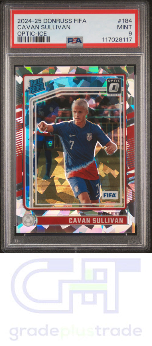 2024-25 Panini Donruss Fifa #184 Optic-Ice Cavan Sullivan RC PSA 9