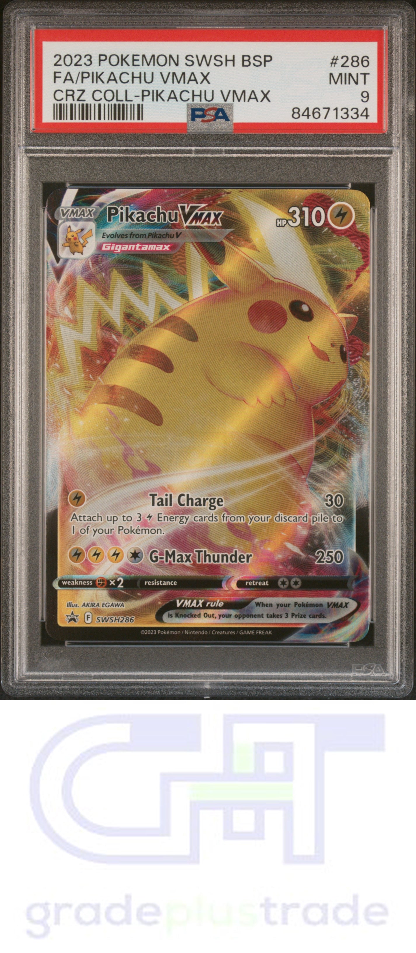 2023 Pokemon Swsh Black Star Promo #286 Pikachu Vmax PSA 9
