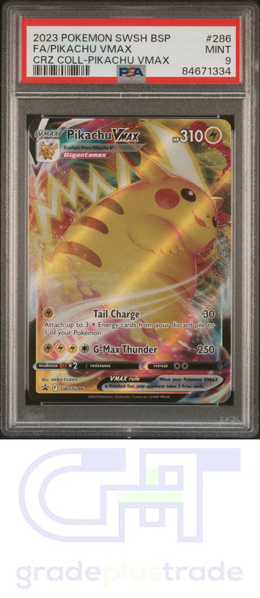 2023 Pokemon Swsh Black Star Promo #286 Pikachu Vmax PSA 9