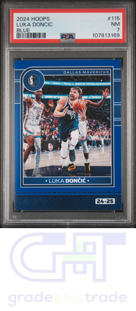 2024 Panini NBA Hoops #115 Blue Luka Doncic PSA 7