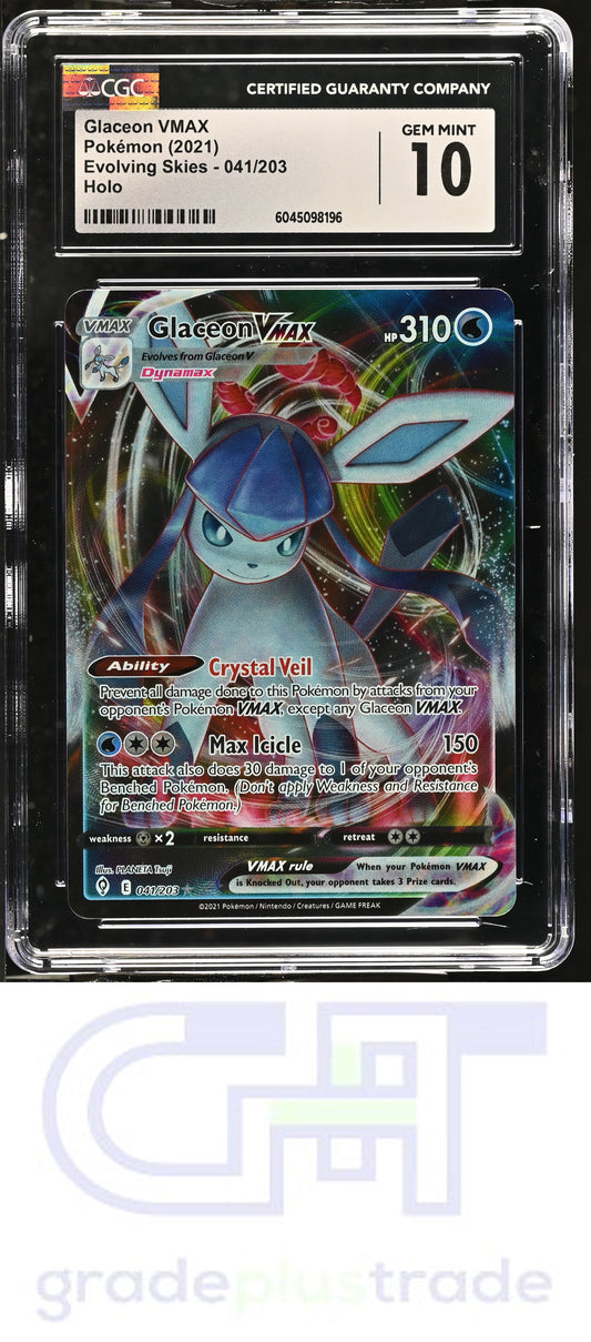 2021 Evolving Skies #041/203 Glaceon VMAX CGC 10