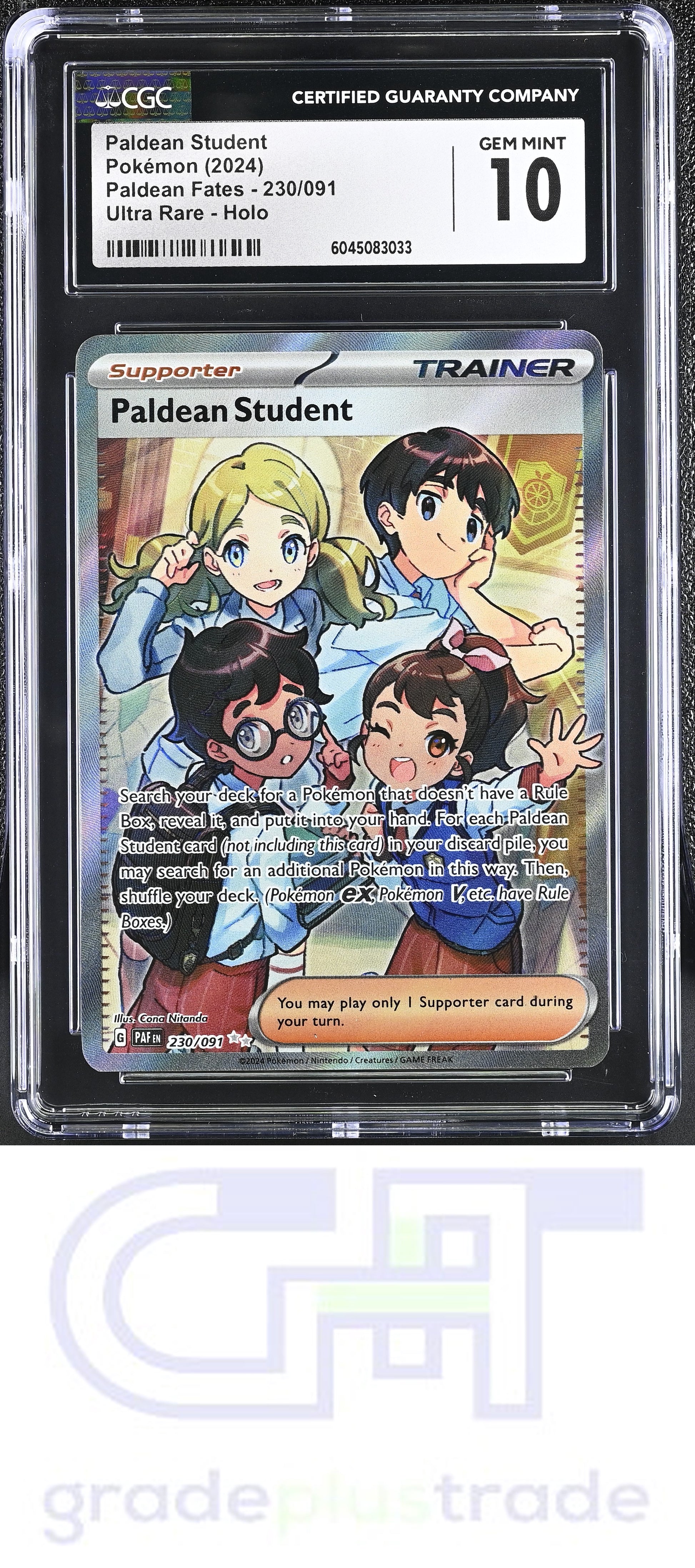 2024 Paldean Fates #230/091 Paldean Student CGC 10