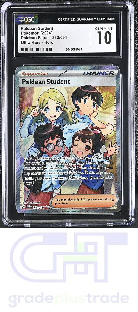2024 Paldean Fates #230/091 Paldean Student CGC 10