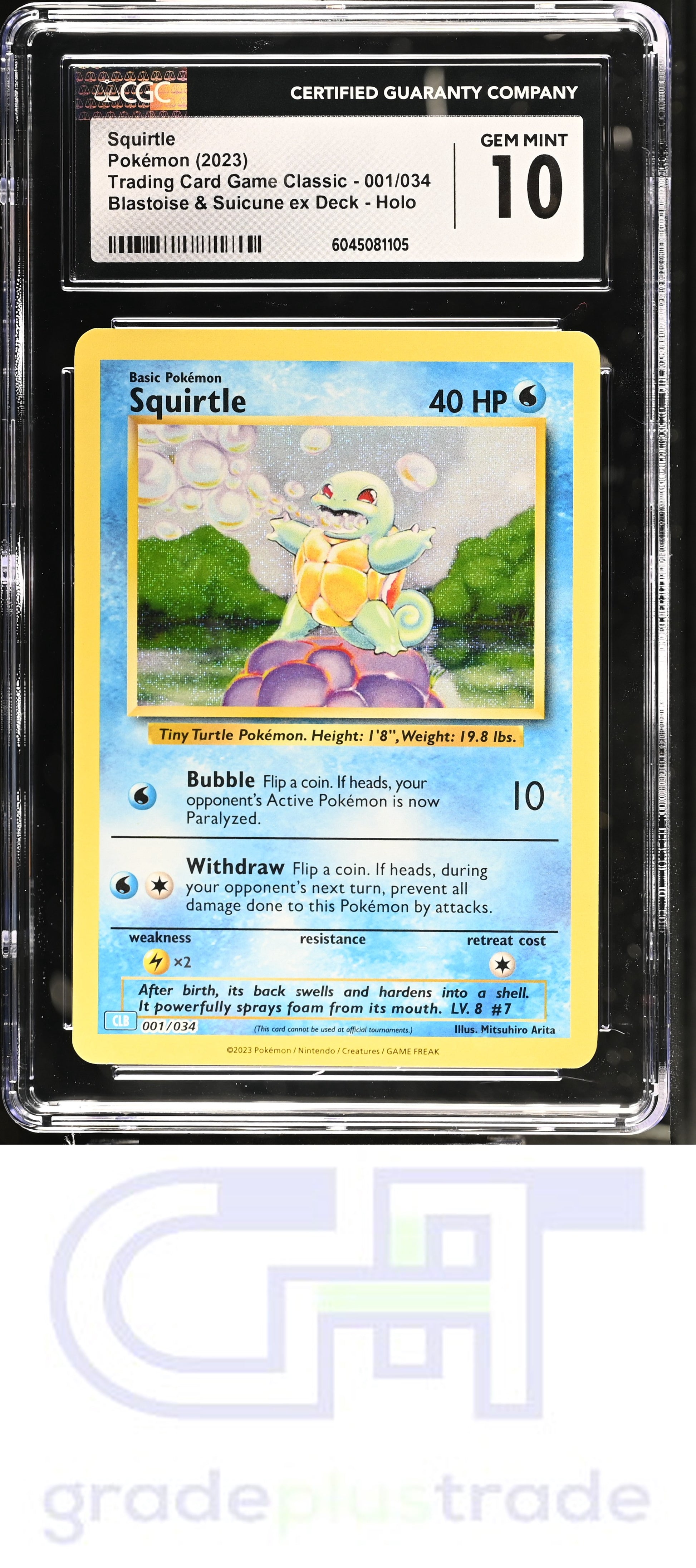 2023 Trading Card Game Classic #001/034 Squirtle CGC 10