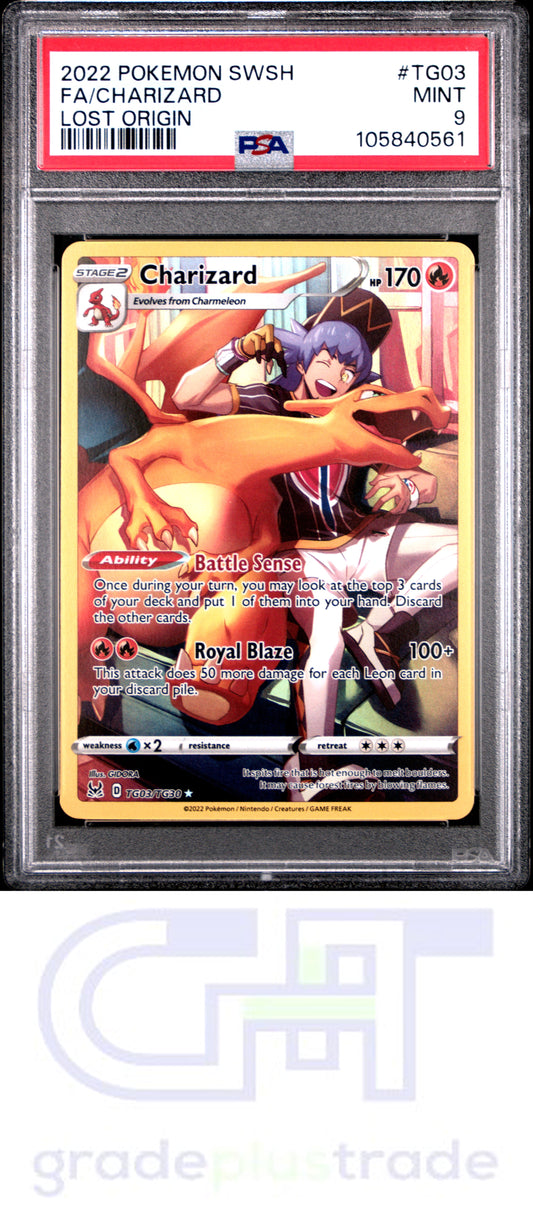 2022 Pokemon Sword & Shield Lost Origin #TG03 Charizard PSA 9 (0561)