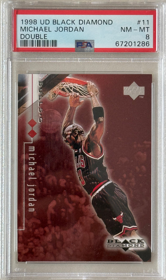 1998 Upper Deck Black Diamond #11 Double Michael Jordan PSA 8