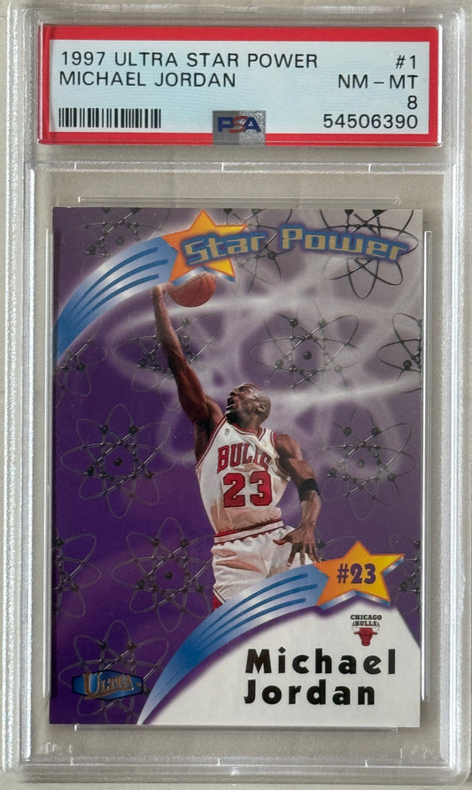 1997 Ultra Star Power #1 Michael Jordan PSA 8
