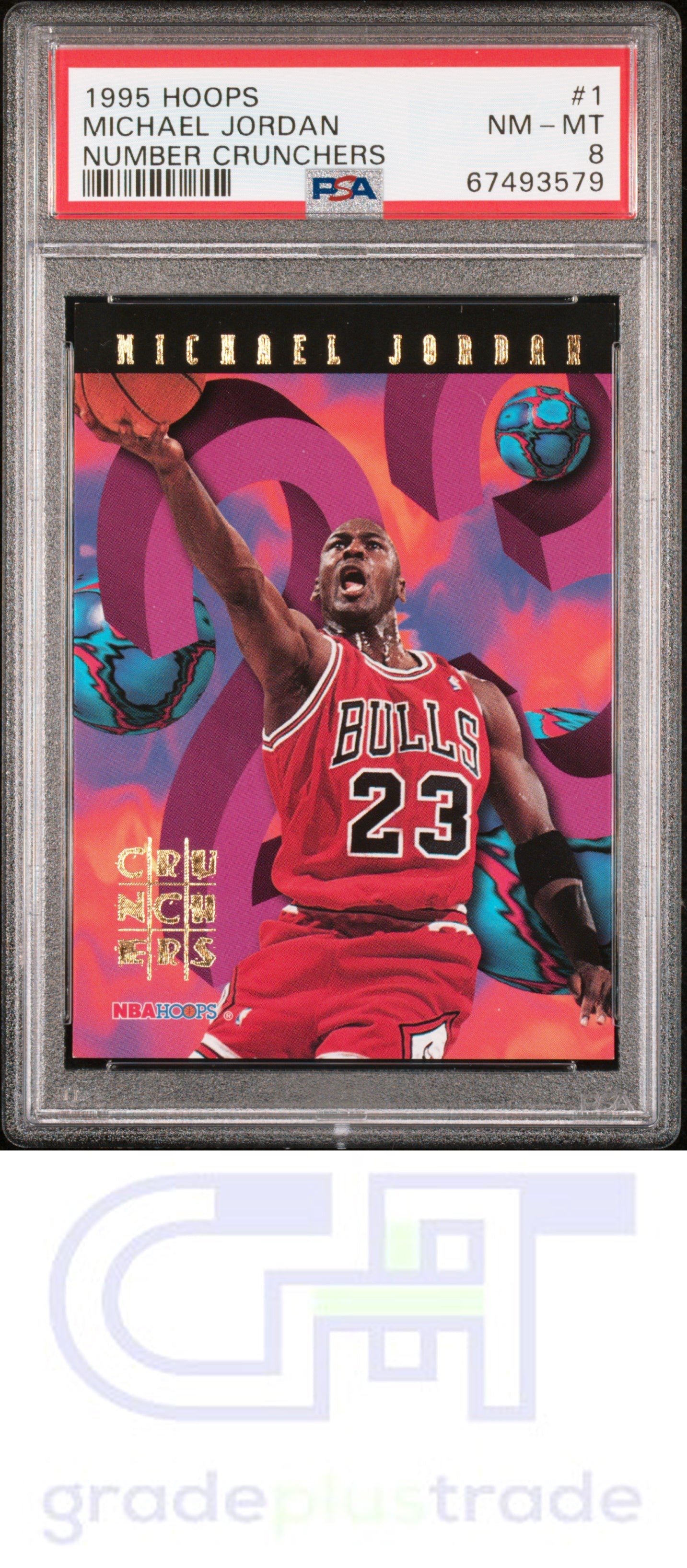 1995 Hoops Number Crunchers #1 Michael Jordan PSA 8