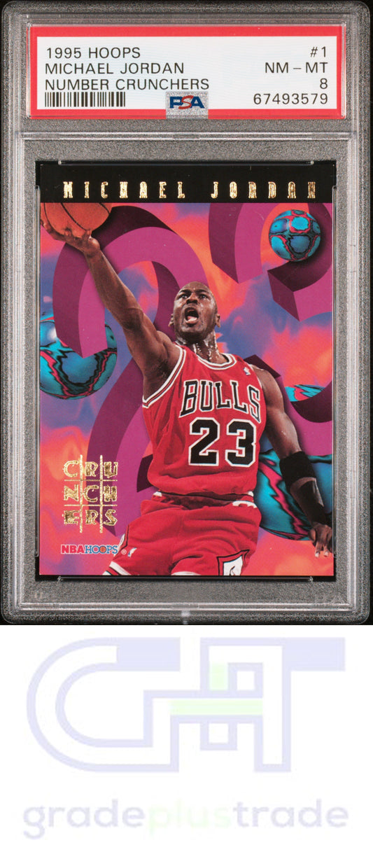 1995 Hoops Number Crunchers #1 Michael Jordan PSA 8