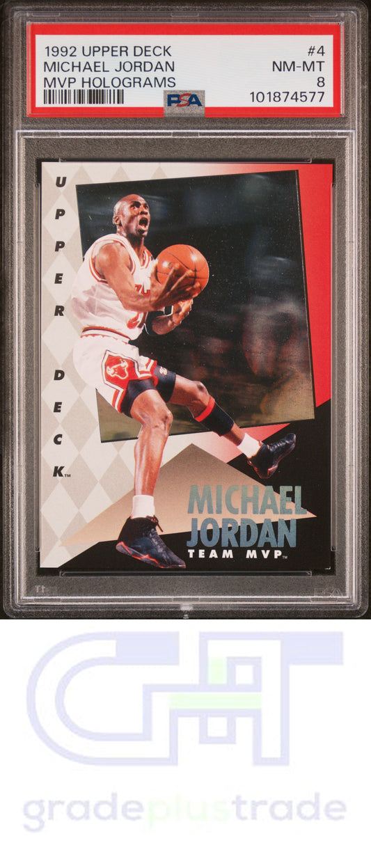 1992 Upper Deck Mvp Holograms #4 Michael Jordan PSA 8