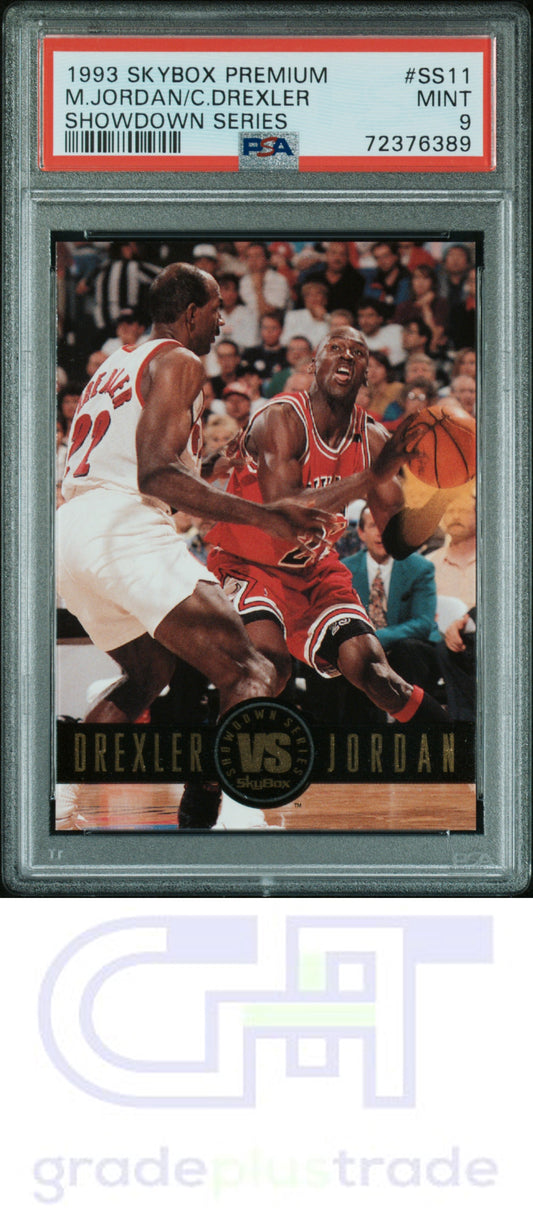 1993 Skybox Premium Showdown Series #SS11 C.Drexler/Michael Jordan PSA 9
