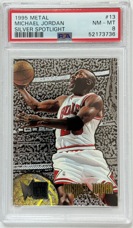 1995 Metal #13 Silver Spotlight Michael Jordan PSA 8