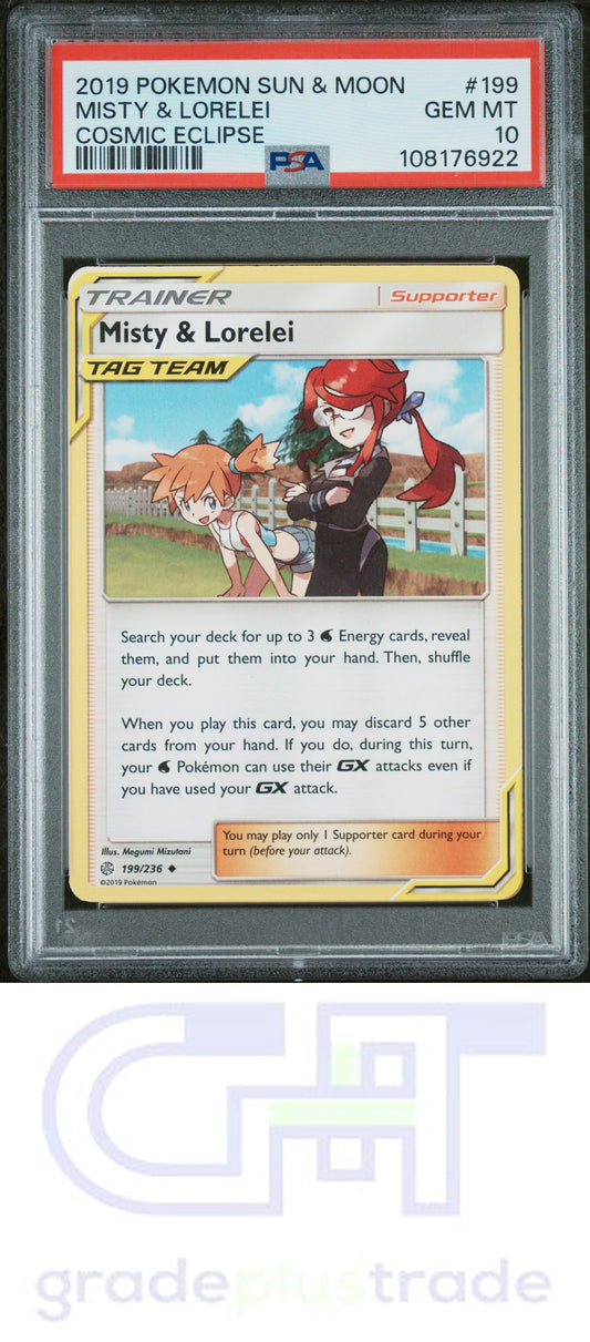 2019 Pokemon Sun & Moon Cosmic Eclipse #199 Misty & Lorelei PSA 10