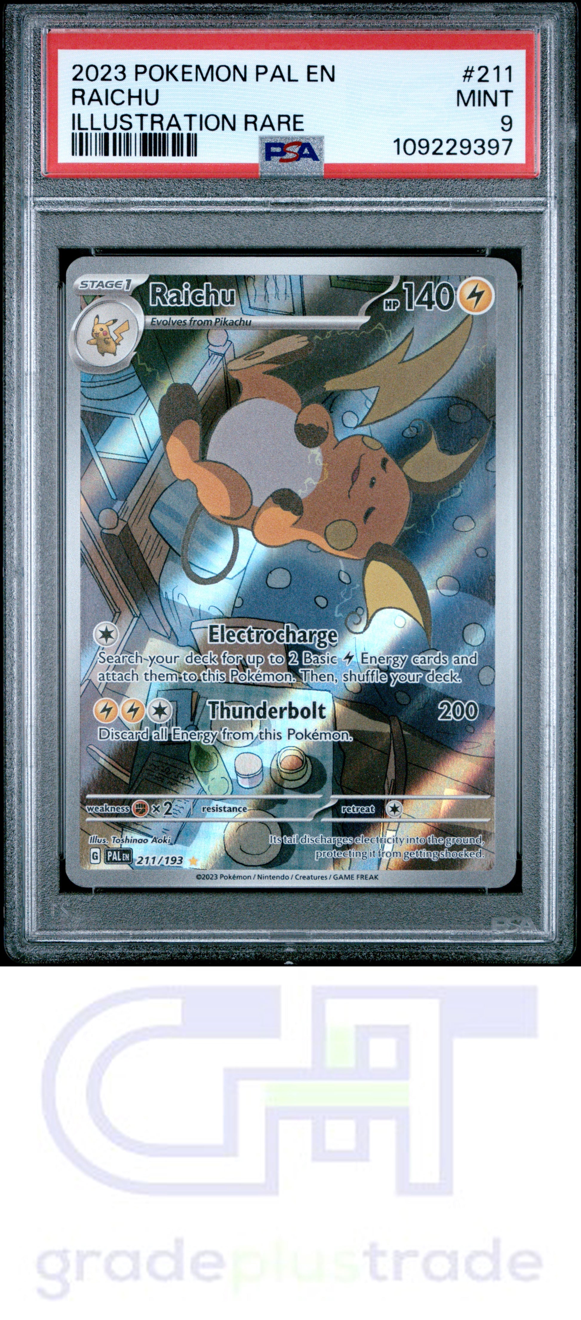 2023 Pokemon Pal En-Paldea Evolved #211 Illustration Rare Raichu PSA 9