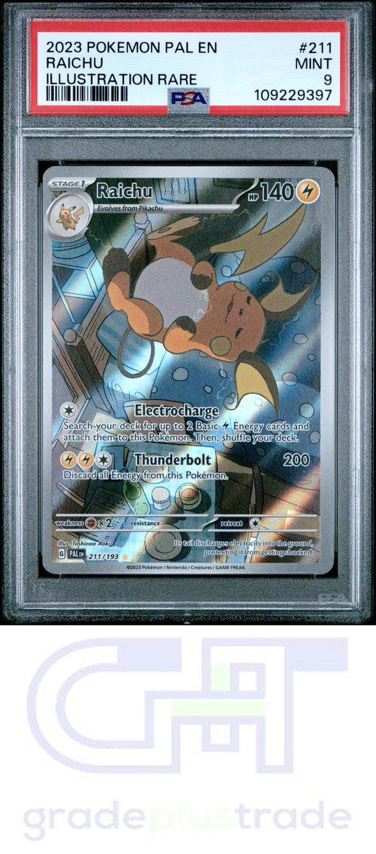 2023 Pokemon Pal En-Paldea Evolved #211 Illustration Rare Raichu PSA 9