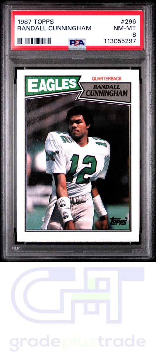 1987 Topps #296 Randall Cunningham PSA 8
