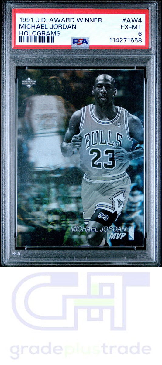 1991 Upper Deck Award Winner Hologram #AW4 Holograms Michael Jordan PSA 6