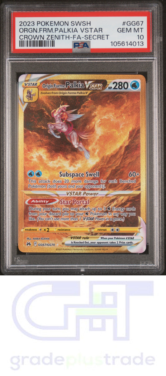 2023 Pokemon Sword And Shield Crown Zenith #GG67 Crown Zenith-Fa-Secret Orgn.Frm.Palkia Vstar PSA 10