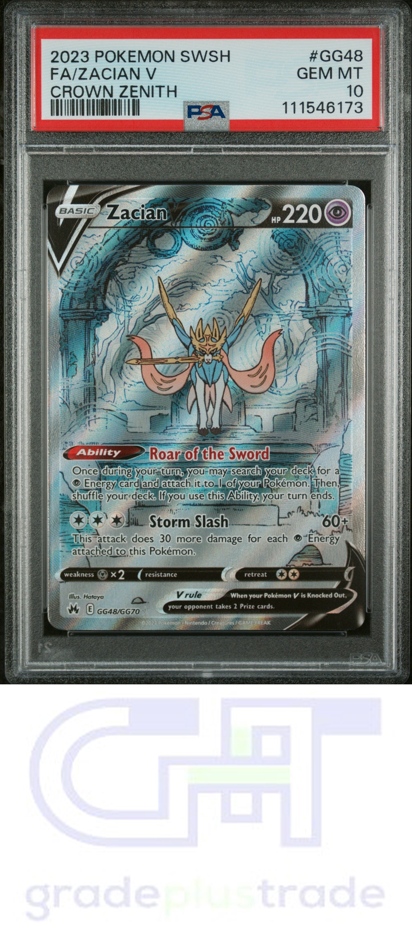 2023 Pokemon Sword And Shield Crown Zenith #GG48 Crown Zenith Fa/Zacian V PSA 10