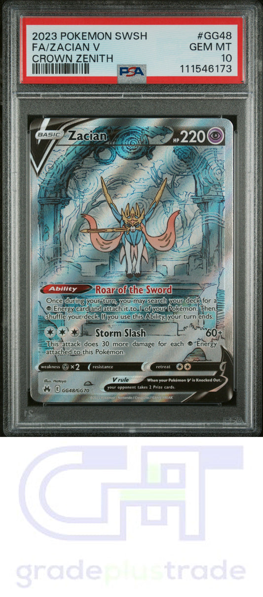 2023 Pokemon Sword And Shield Crown Zenith #GG48 Crown Zenith Fa/Zacian V PSA 10