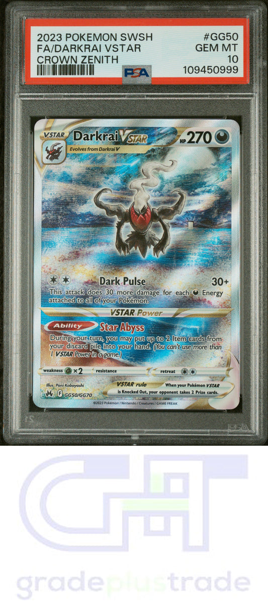 2023 Pokemon Sword And Shield Crown Zenith #GG50 Crown Zenith Fa/Darkrai Vstar PSA 10