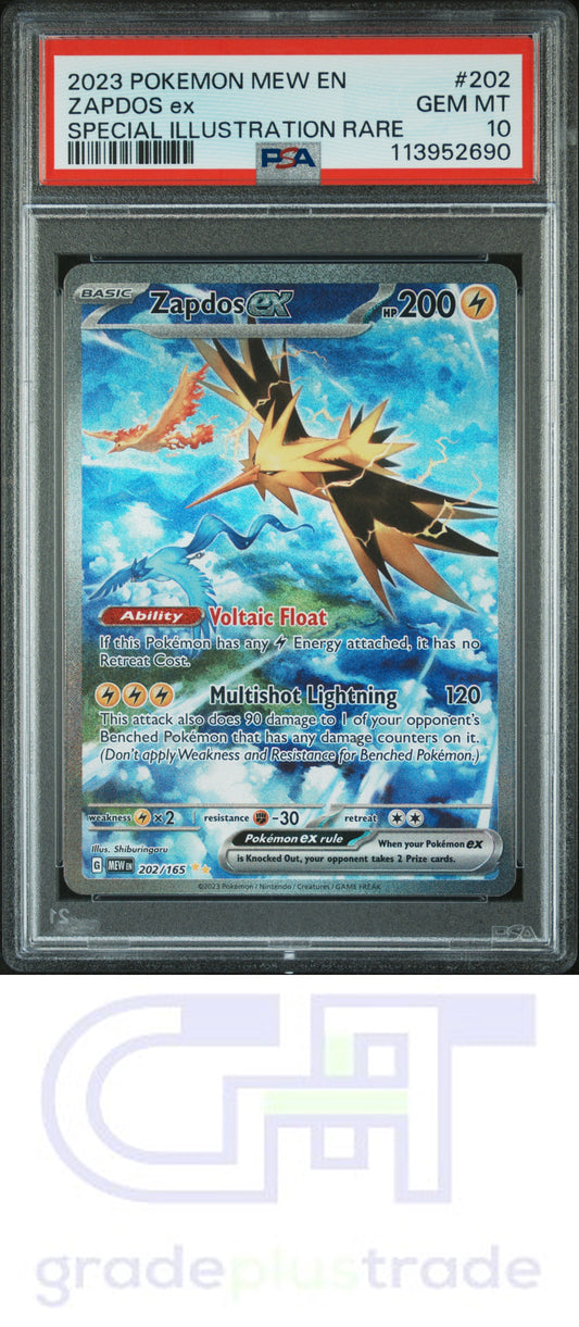 2023 Pokemon Mew En-151 #202 Special Illustration Rare Zapdos Ex PSA 10