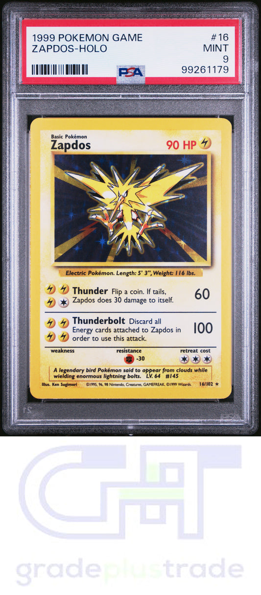 1999 Pokemon Game #16 Zapdos-Holo PSA 9