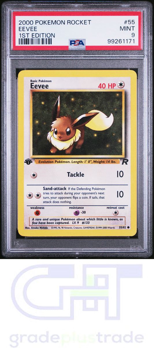 2000 Pokemon Rocket #55 1st Edition Eevee PSA 9