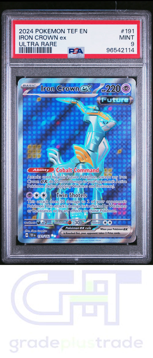 2024 Pokemon Tef En-Temporal Forces #191 Ultra Rare Iron Crown Ex PSA 9
