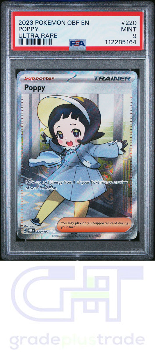2023 Pokemon Obf En-Obsidian Flames #220 Ultra Rare Poppy PSA 9