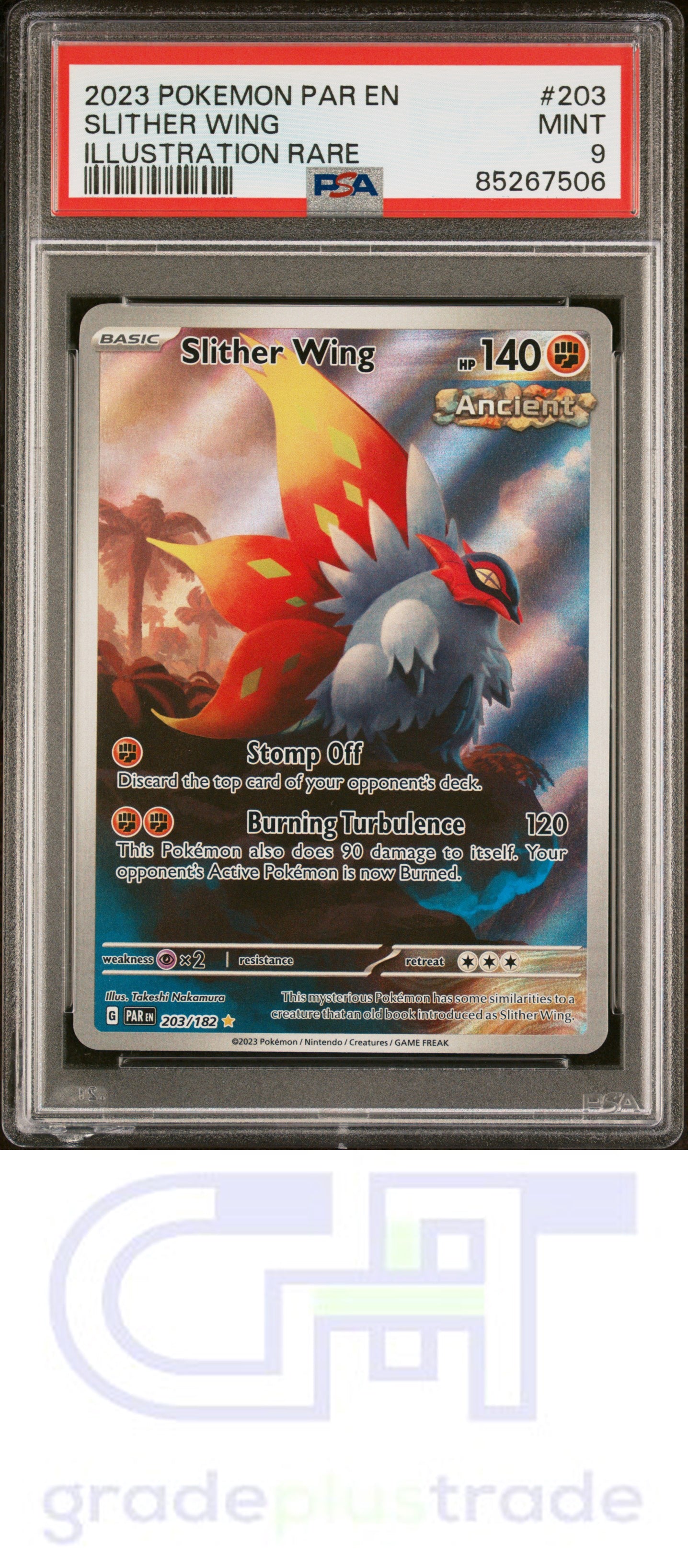 2023 Pokemon Par En-Paradox Rift #203 Illustration Rare Slither Wing PSA 9