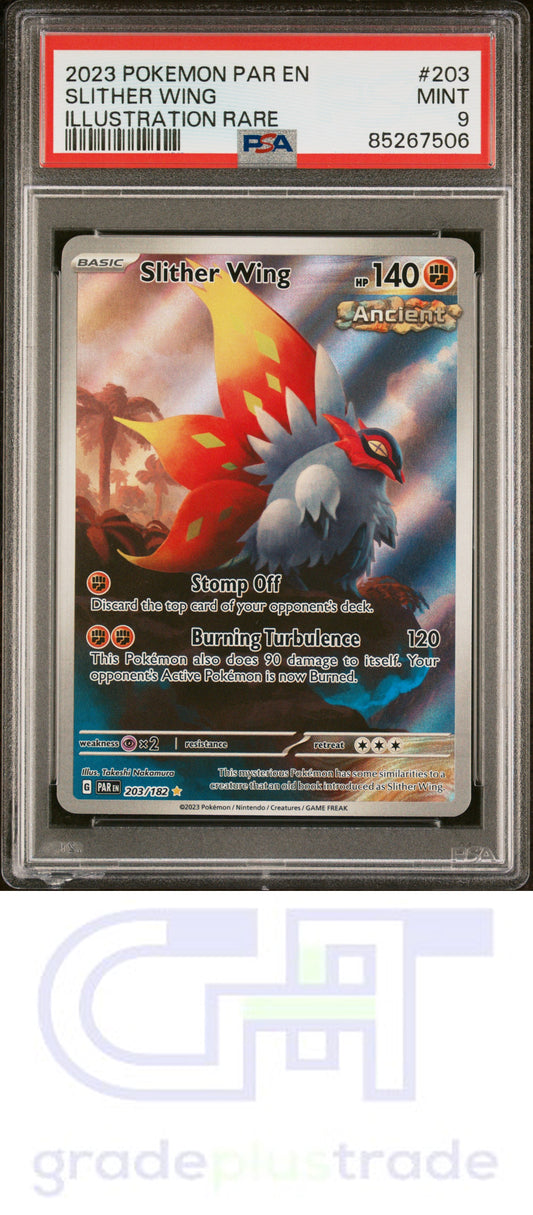 2023 Pokemon Par En-Paradox Rift #203 Illustration Rare Slither Wing PSA 9