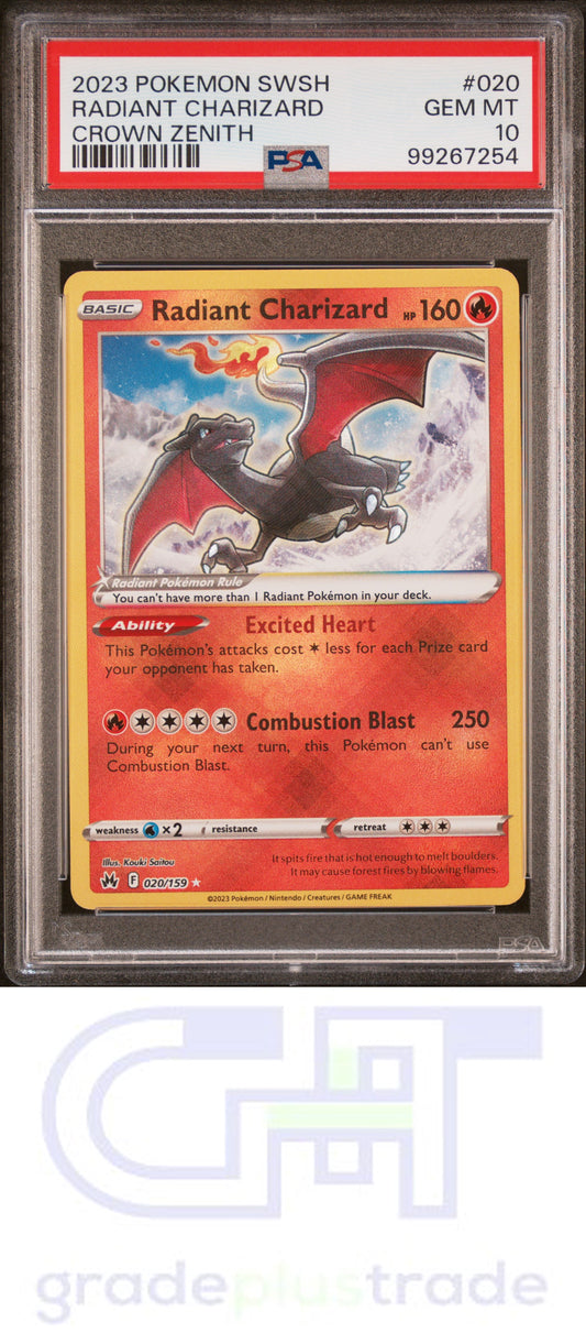 2023 Pokemon Sword And Shield Crown Zenith #020 Crown Zenith Radiant Charizard PSA 10