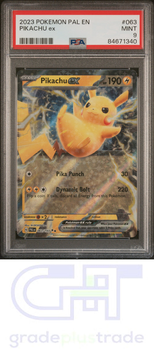 2023 Pokemon Pal En-Paldea Evolved #063 Pikachu Ex PSA 9