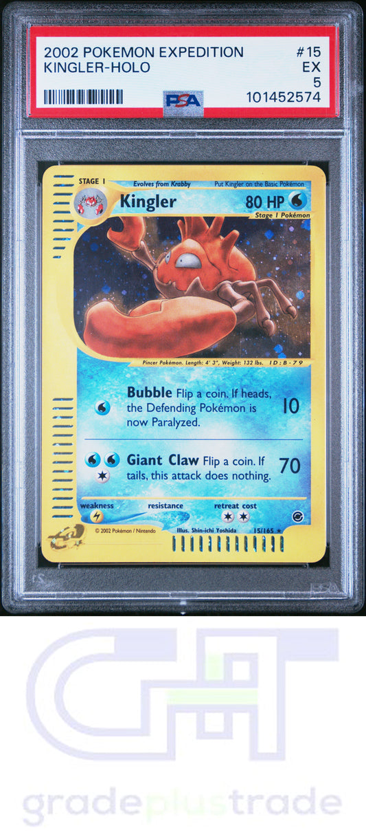 2002 Pokemon Expedition #15 Kingler-Holo PSA 5