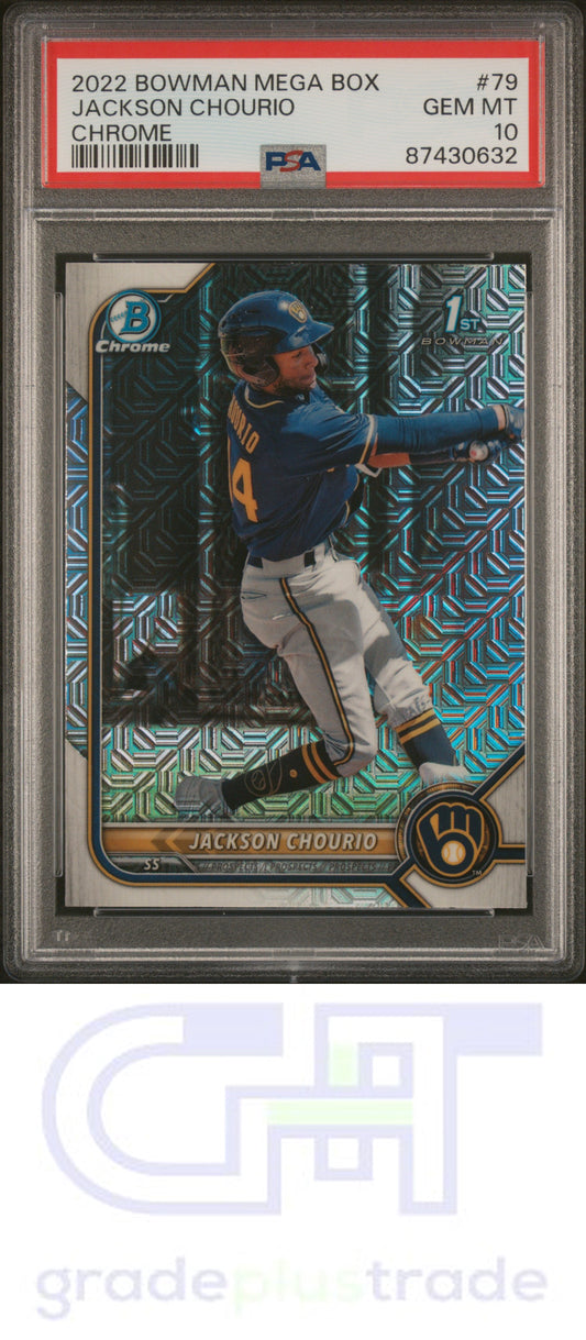 2022 Bowman Mega Box Chrome #79 Chrome Jackson Chourio PSA 10