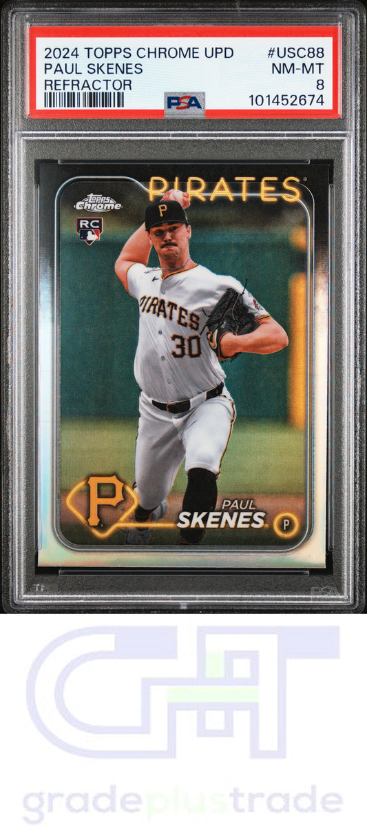 2024 Topps Chrome Update #USC88 Refractor Paul Skenes RC PSA 8