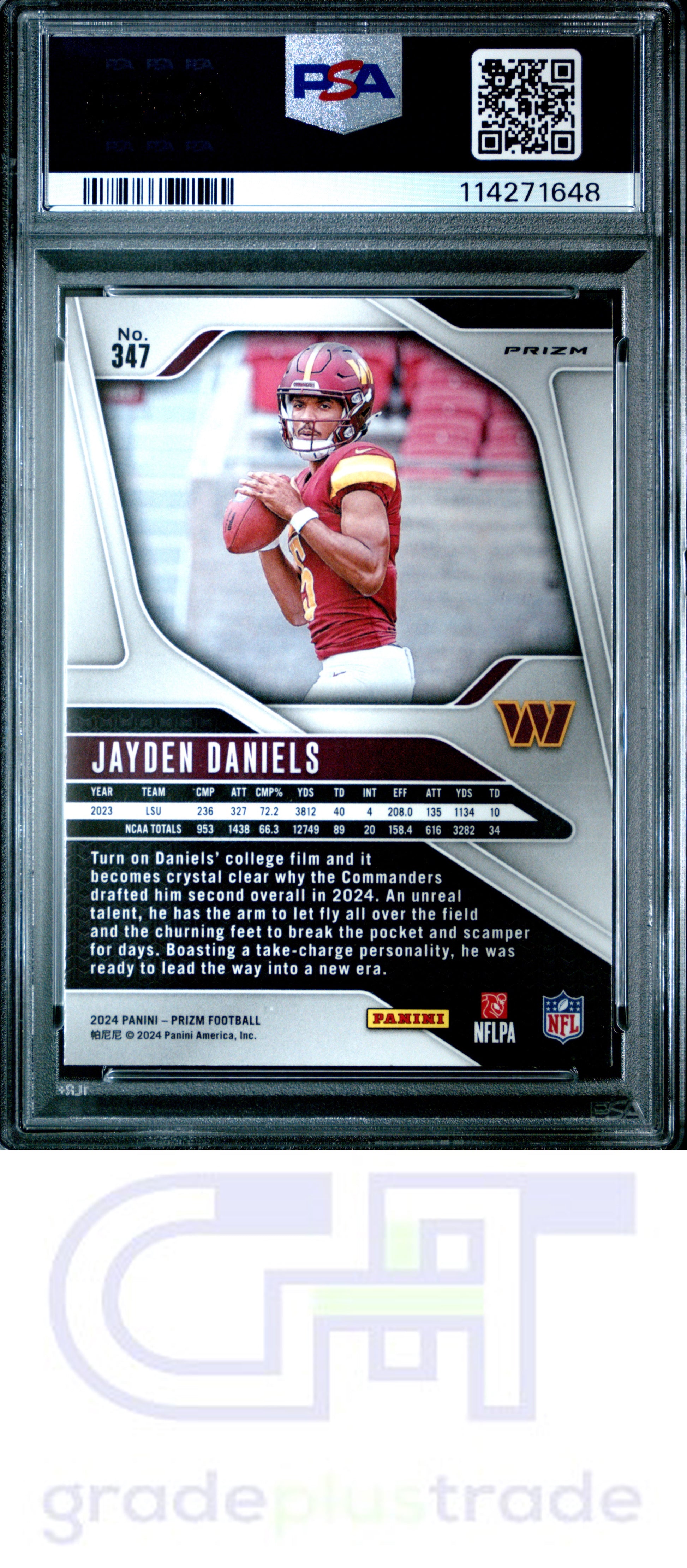 2024 Panini Prizm #347 Silver Prizm Jayden Daniels RC PSA 8