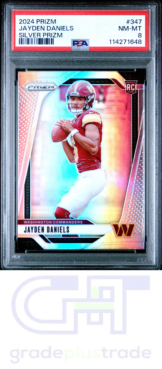 2024 Panini Prizm #347 Silver Prizm Jayden Daniels RC PSA 8