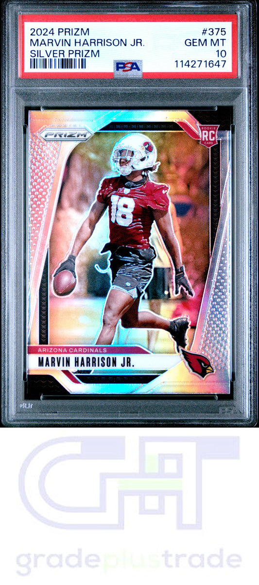 2024 Panini Prizm #375 Silver Prizm Marvin Harrison Jr. RC PSA 10