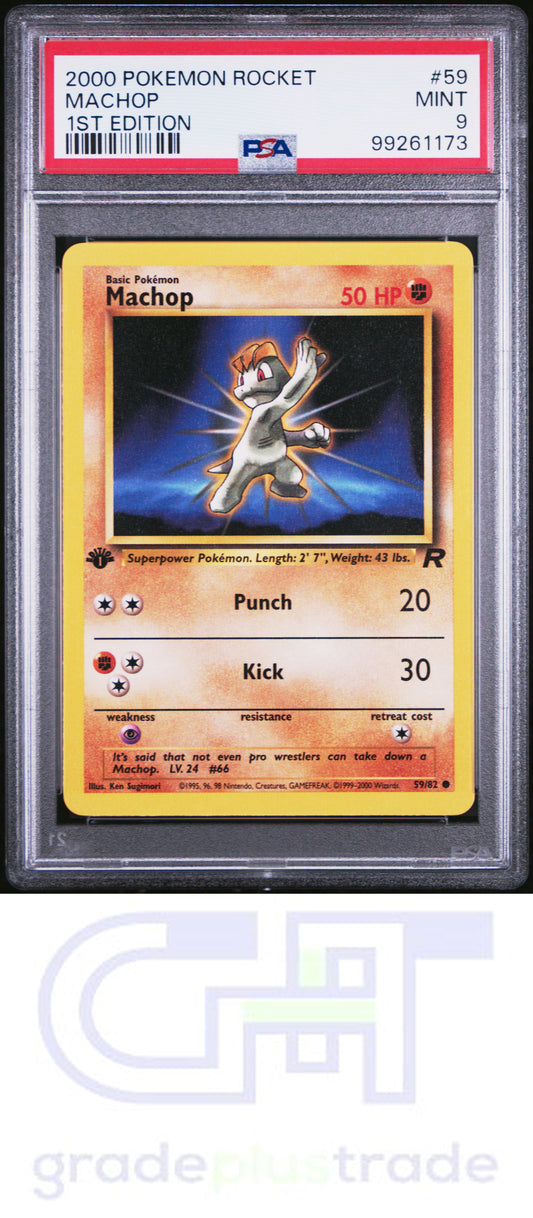 2000 Pokemon Rocket #59 1st Edition Machop PSA 9