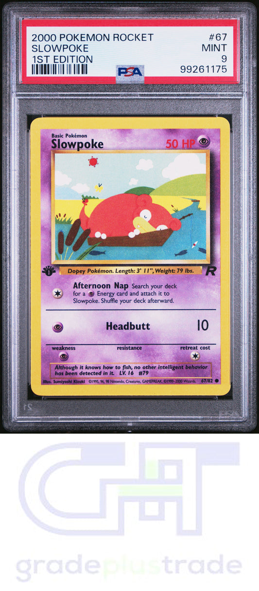 2000 Pokemon Rocket #67 1st Edition Slowpoke PSA 9
