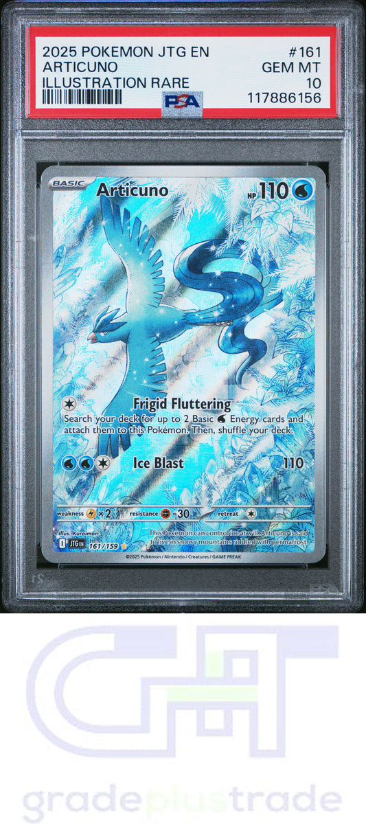 2025 Pokemon Jtg En-Journey Together #161 Illustration Rare Articuno PSA 10