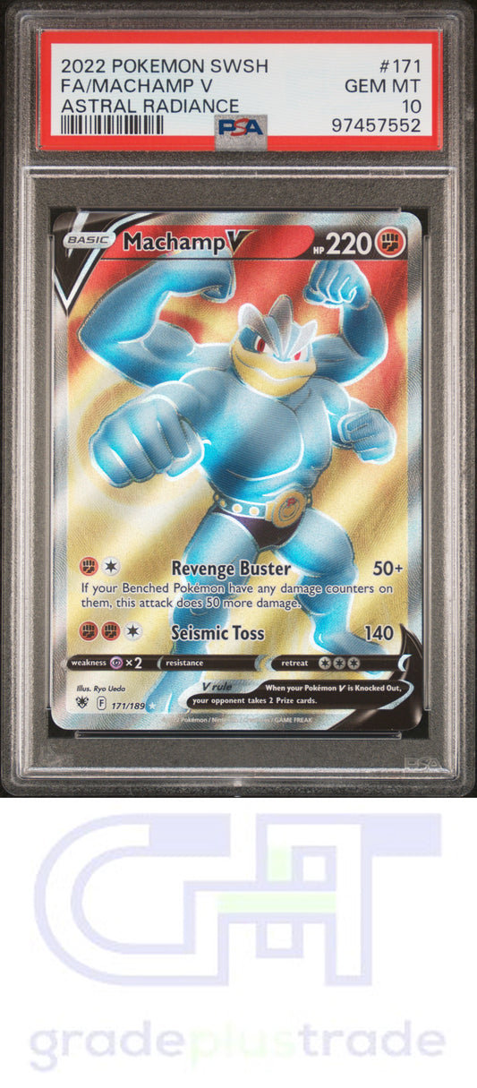 2022 Pokemon Sword & Shield Astral Radiance #171 Fa/Machamp V PSA 10