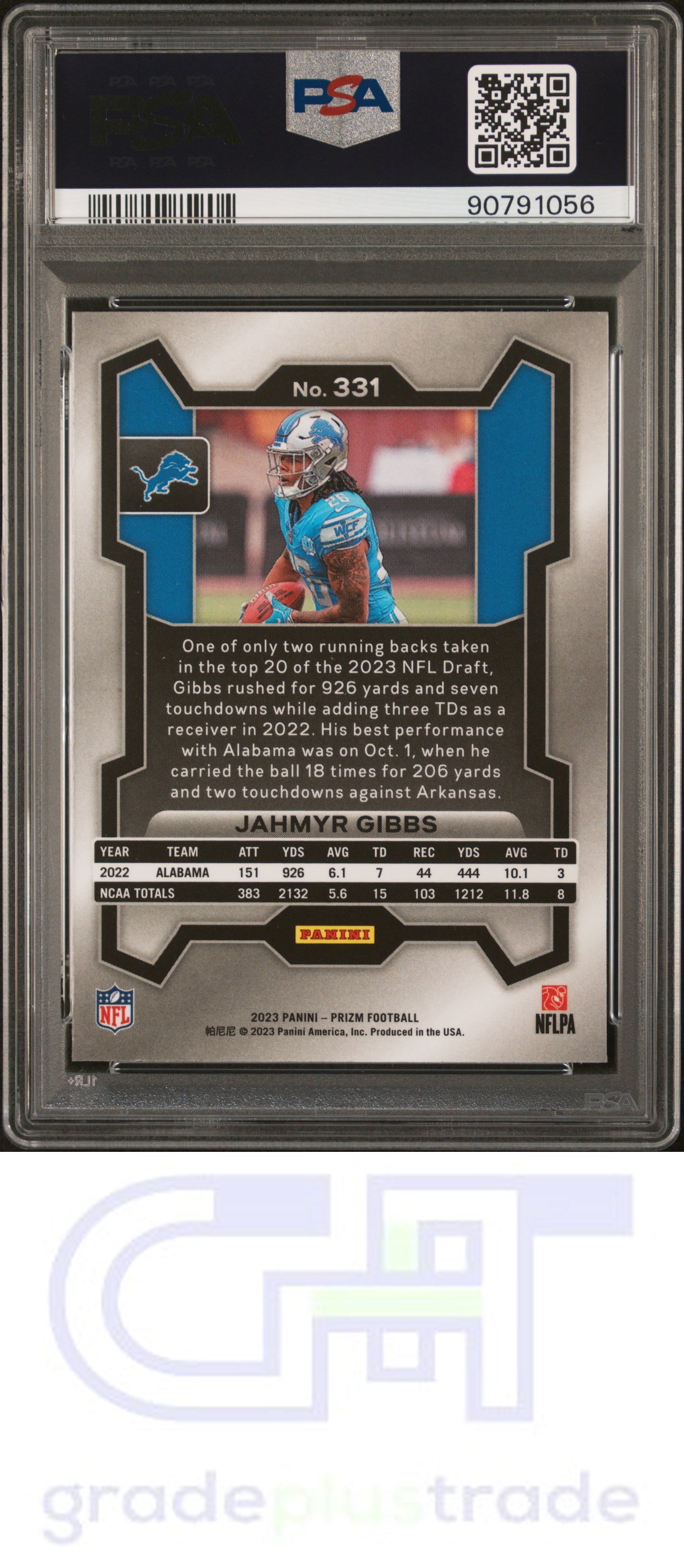 2023 Panini Prizm #331 Jahmyr Gibbs PSA 10