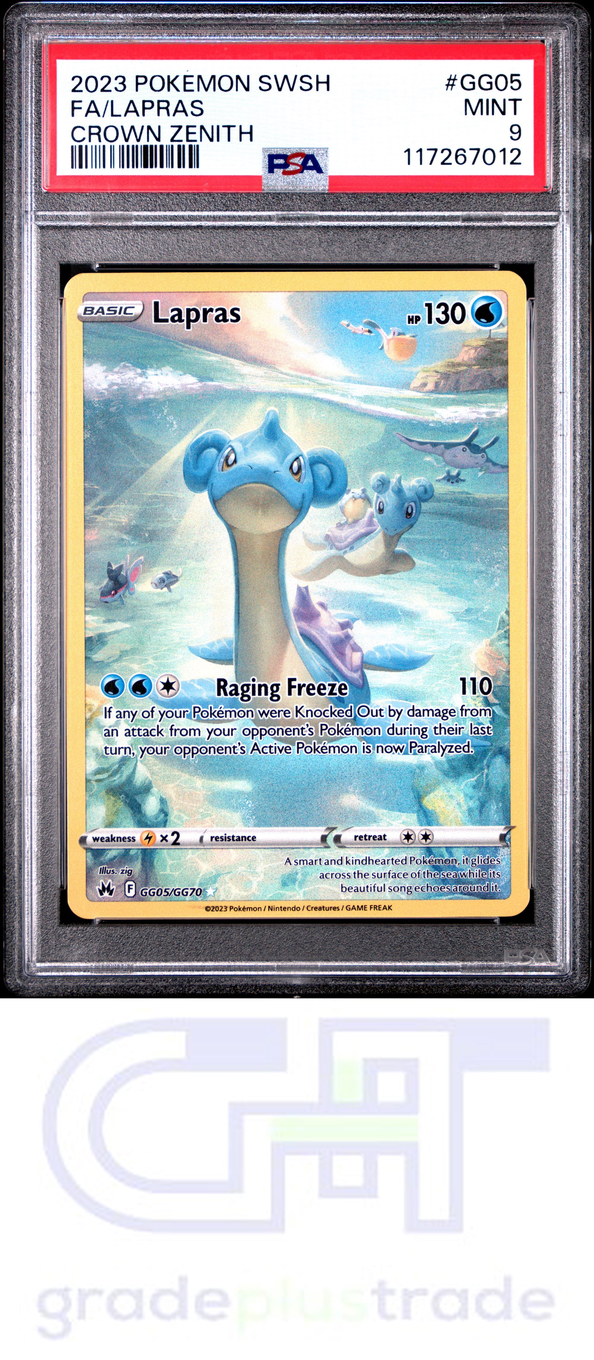2023 Pokemon Sword And Shield Crown Zenith #GG05 Crown Zenith Fa/Lapras PSA 9