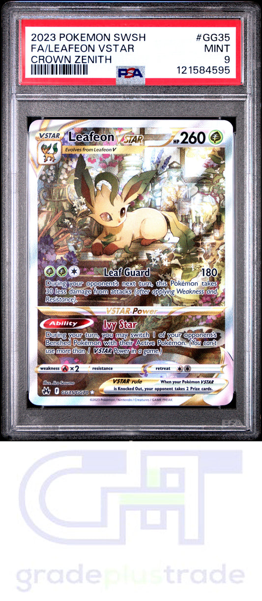 2023 Pokemon Sword And Shield Crown Zenith #GG35 Leafeon Vstar PSA 9